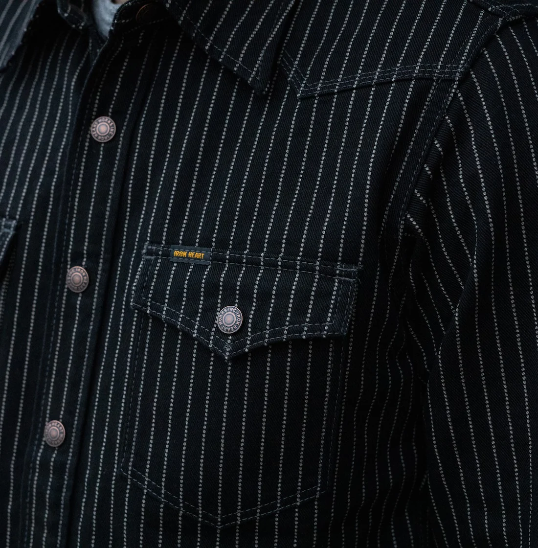 IHSH-227-BLK - 12oz Wabash CPO Shirt - Black - Image 3