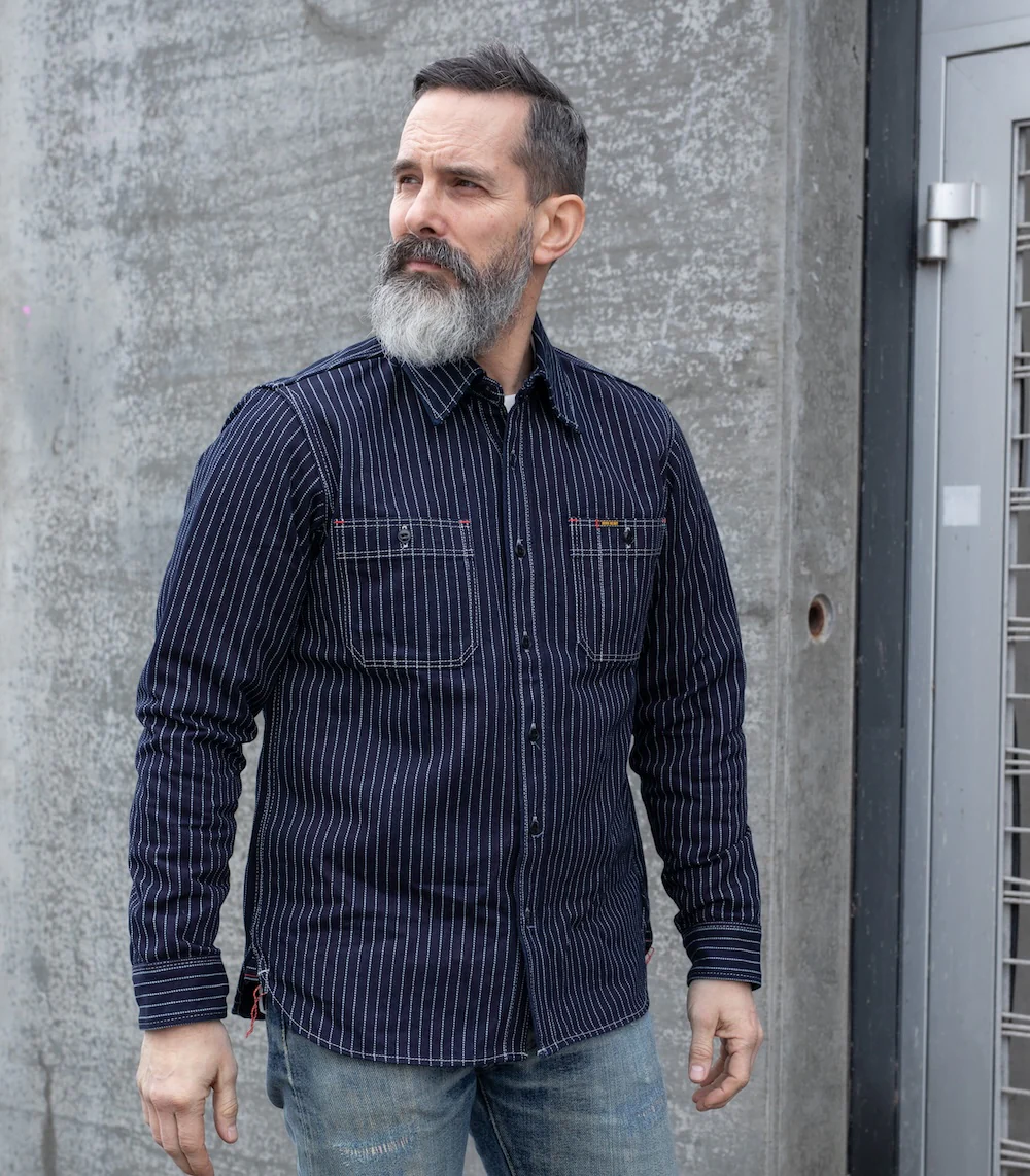 IHSH-266-IND - 12oz Wabash Work Shirt - Indigo - Image 2