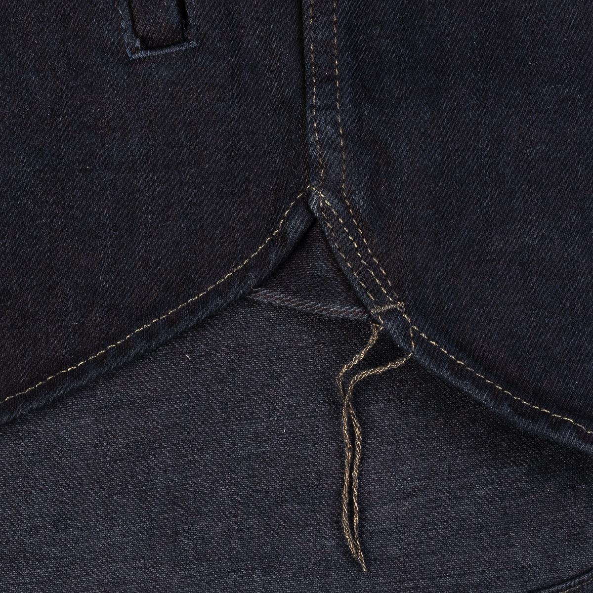 IHSH-293-OD - 18oz Vintage Selvedge Denim CPO Shirt Indigo Overdyed Black - Image 11
