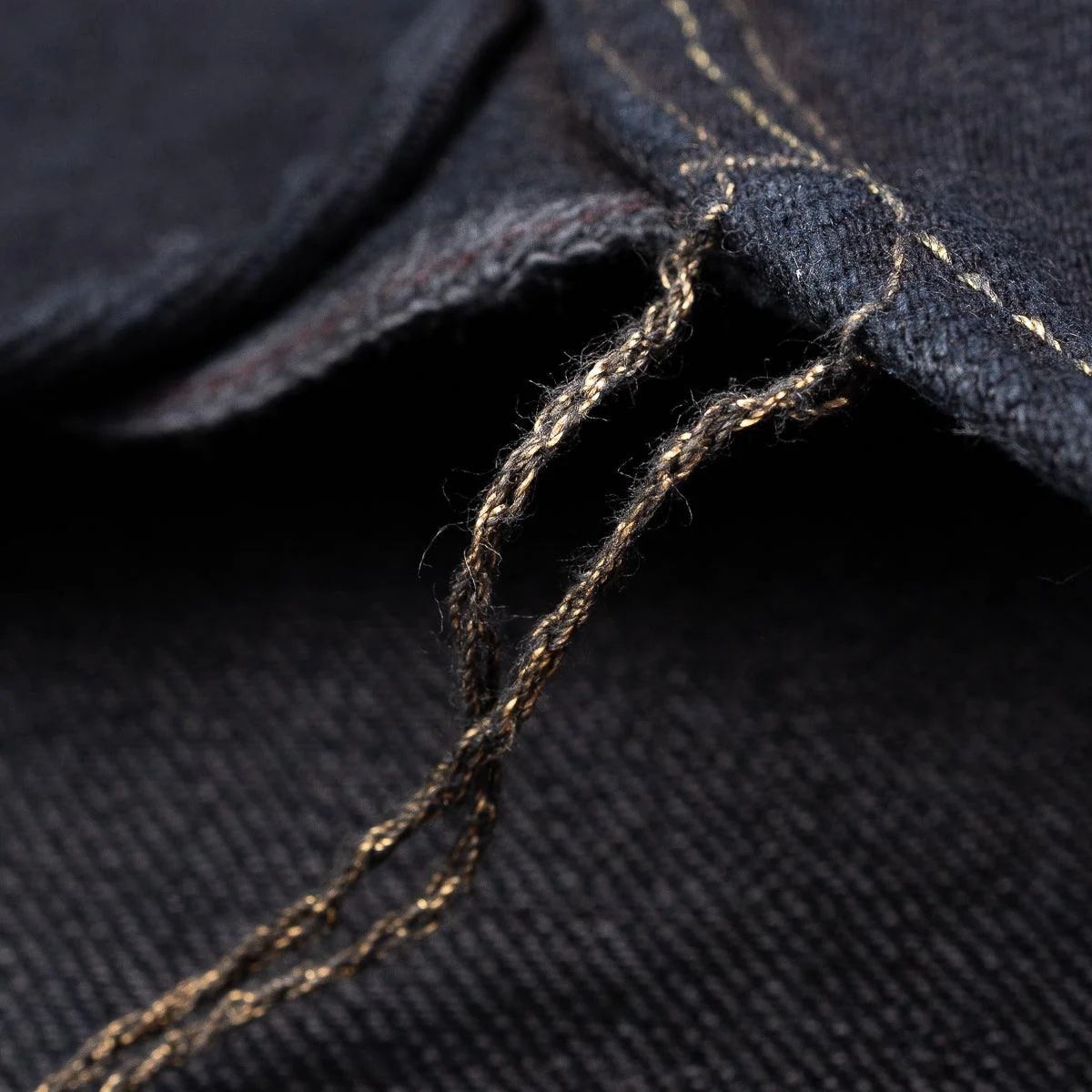 IHSH-293-OD - 18oz Vintage Selvedge Denim CPO Shirt Indigo Overdyed Black - Image 12