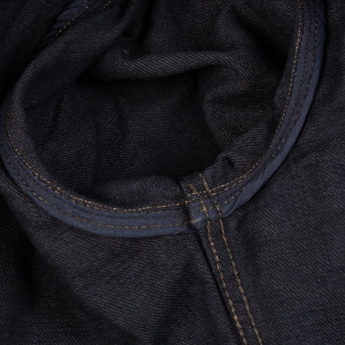 IHSH-293-OD - 18oz Vintage Selvedge Denim CPO Shirt Indigo Overdyed Black - Image 13