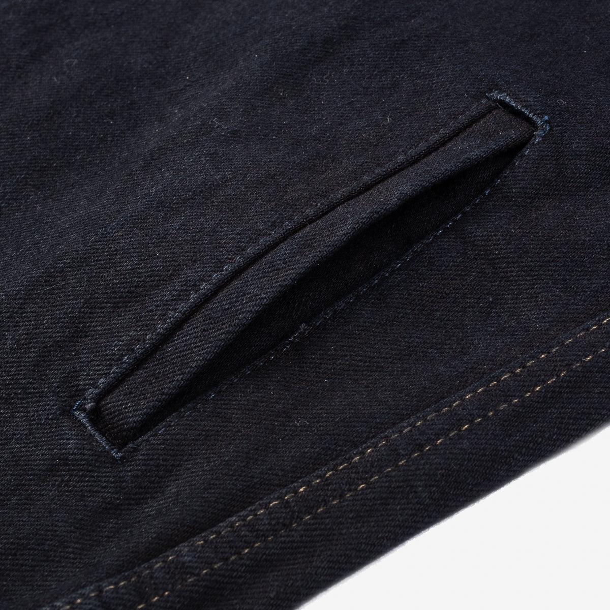 IHSH-293-OD - 18oz Vintage Selvedge Denim CPO Shirt Indigo Overdyed Black - Image 7