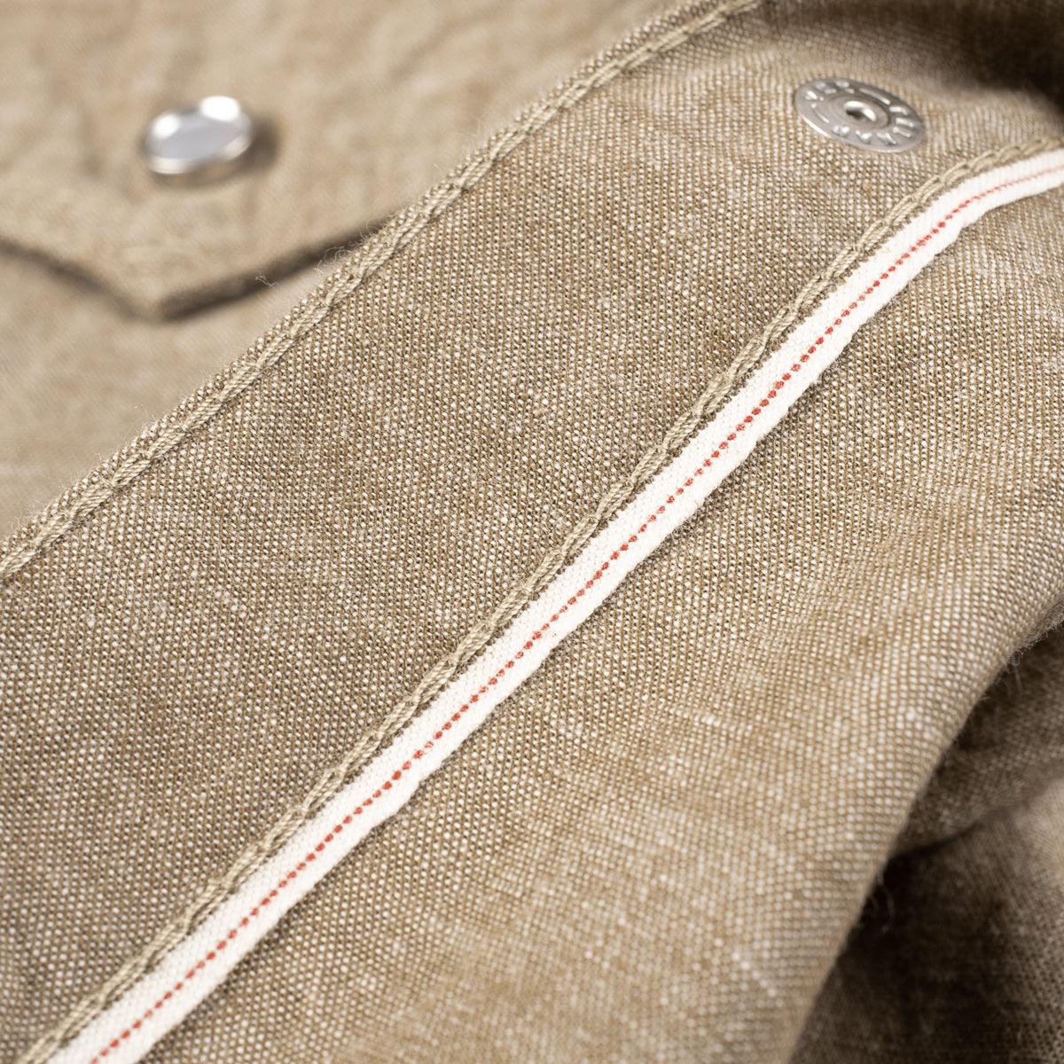 IHSH-315-KHA - Selvedge Chambray Western Shirt - Khaki - Image 11