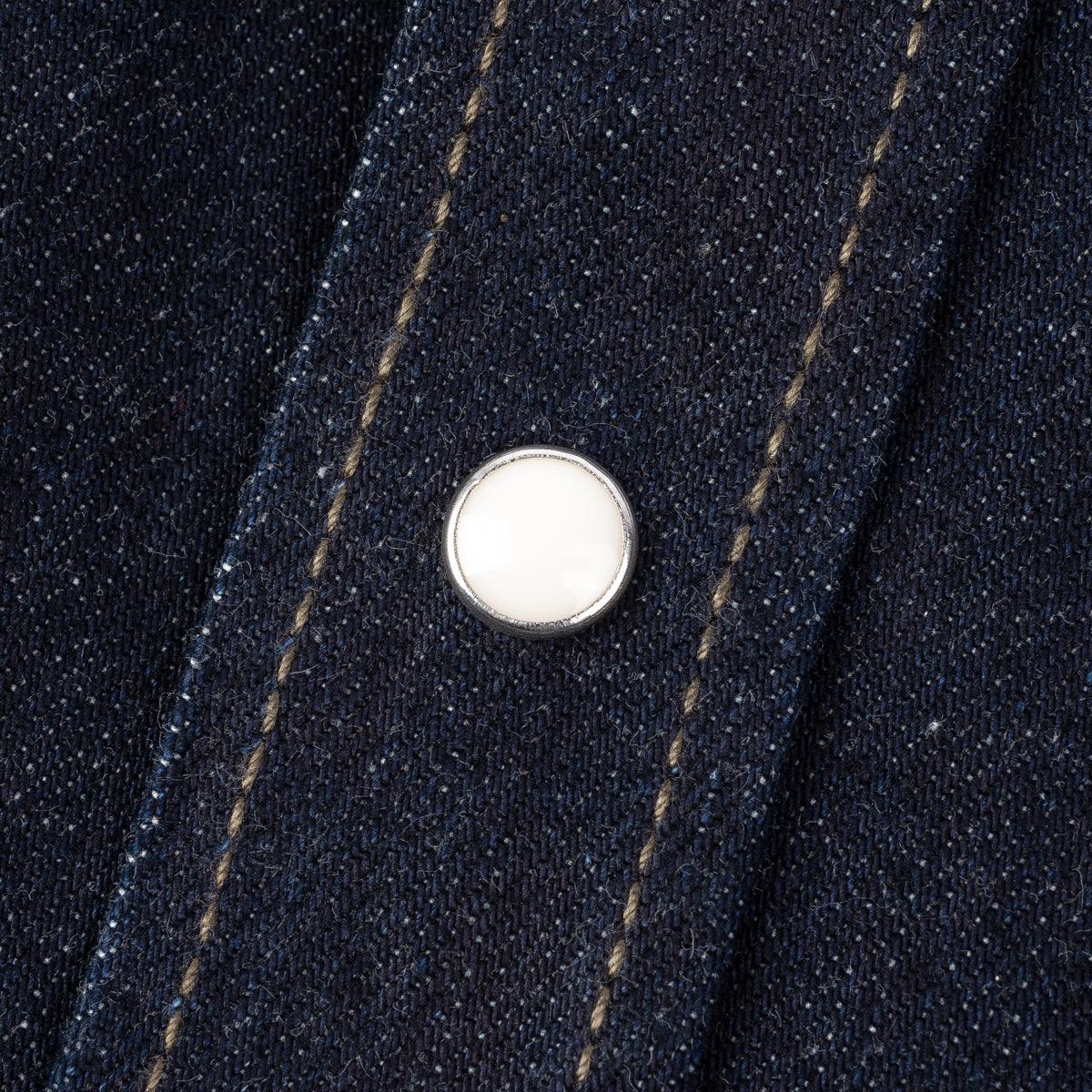 IHSH-326-IND - 12oz Selvedge Indigo Denim Work Shirt with Snaps - Indigo - Image 11