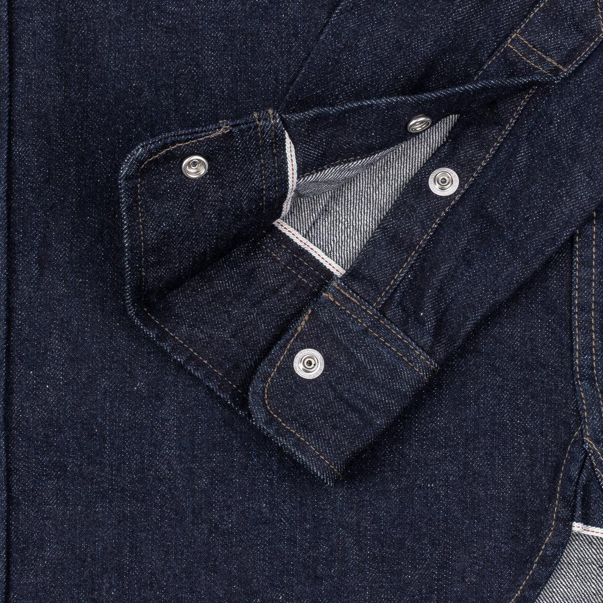IHSH-326-IND - 12oz Selvedge Indigo Denim Work Shirt with Snaps - Indigo - Image 9