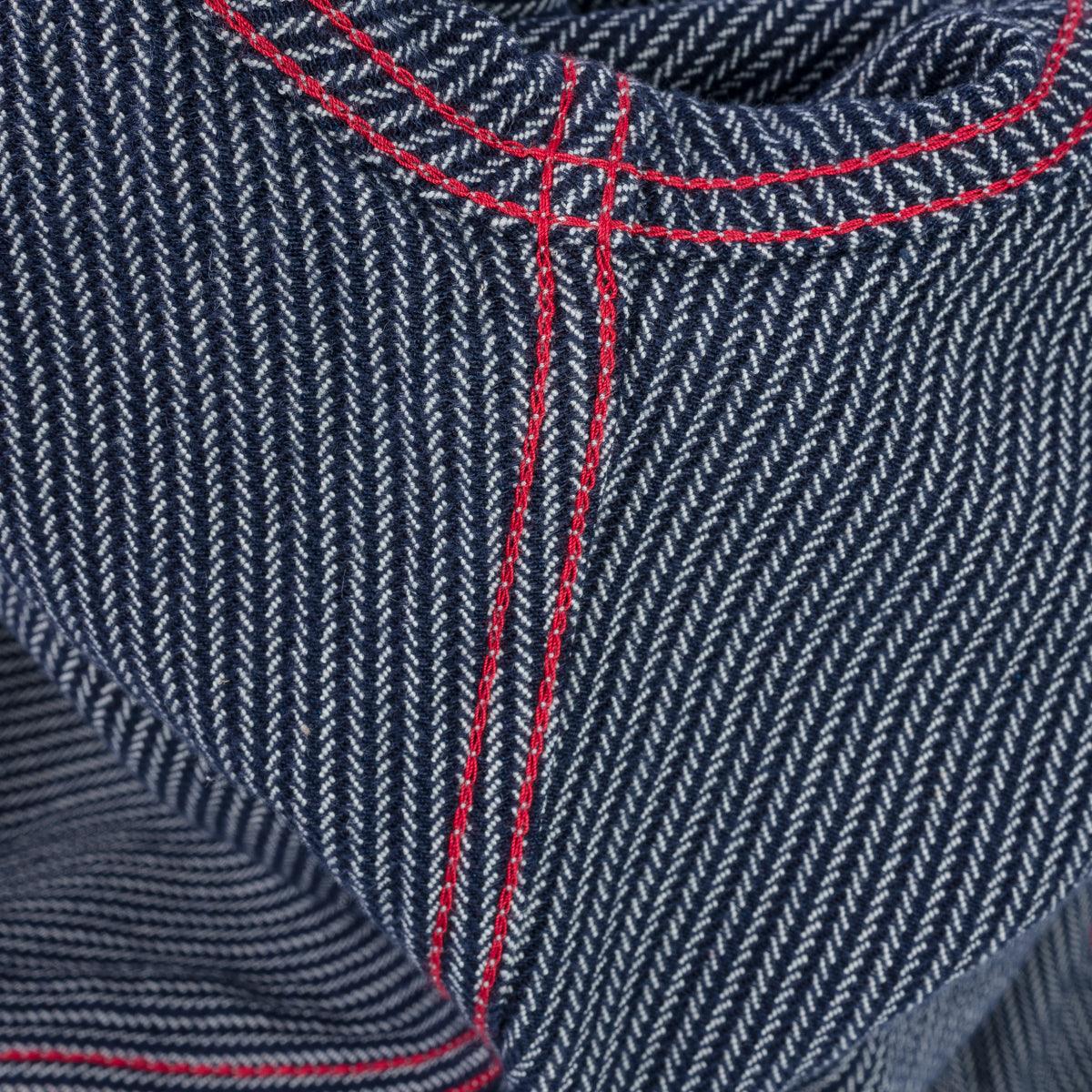 IHSH-365-IND - 8oz Herringbone Hickory Stripe Sawtooth Western Shirt - Indigo - Image 12