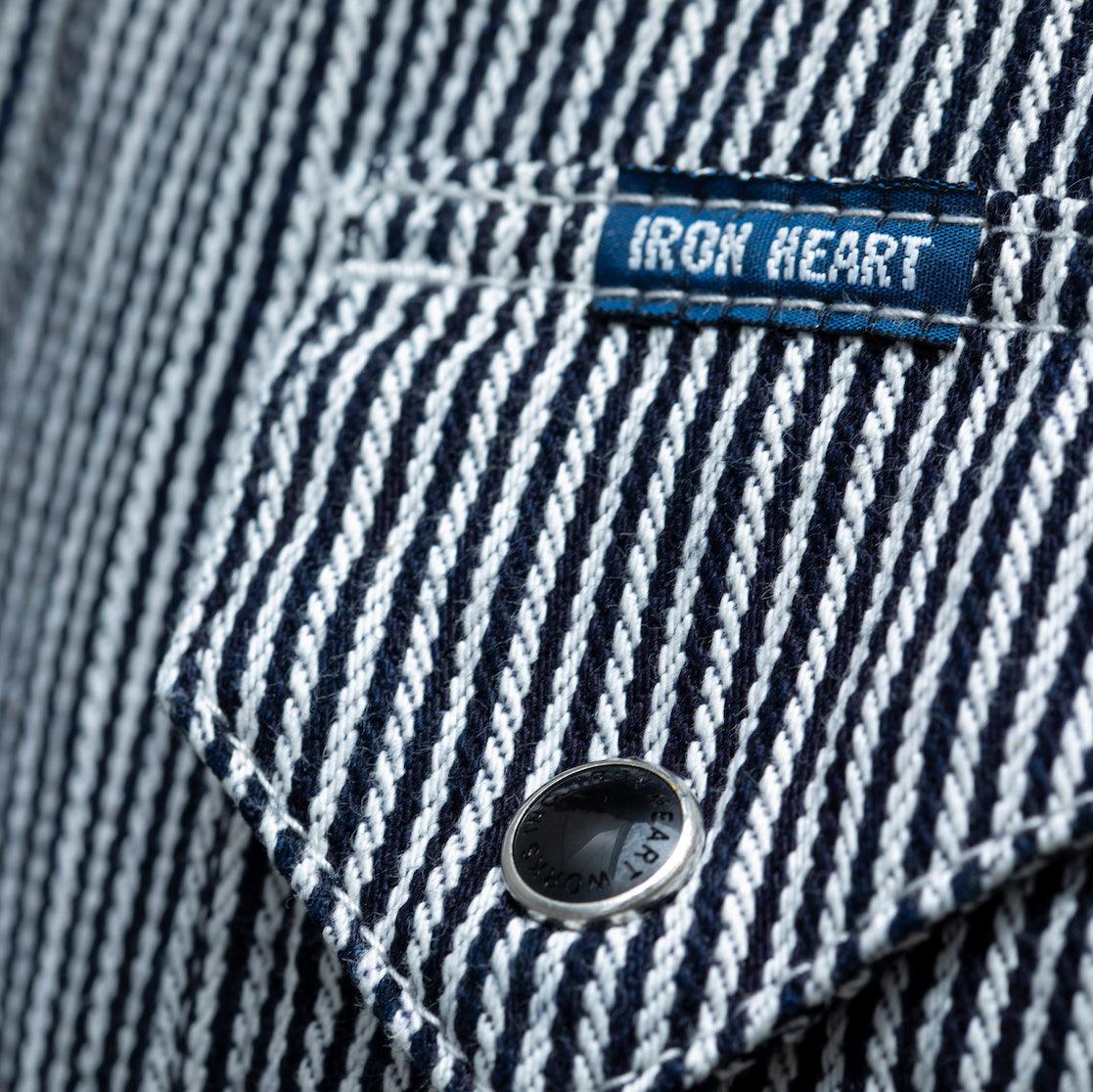 IHSH-365-IND - 8oz Herringbone Hickory Stripe Sawtooth Western Shirt - Indigo - Image 4