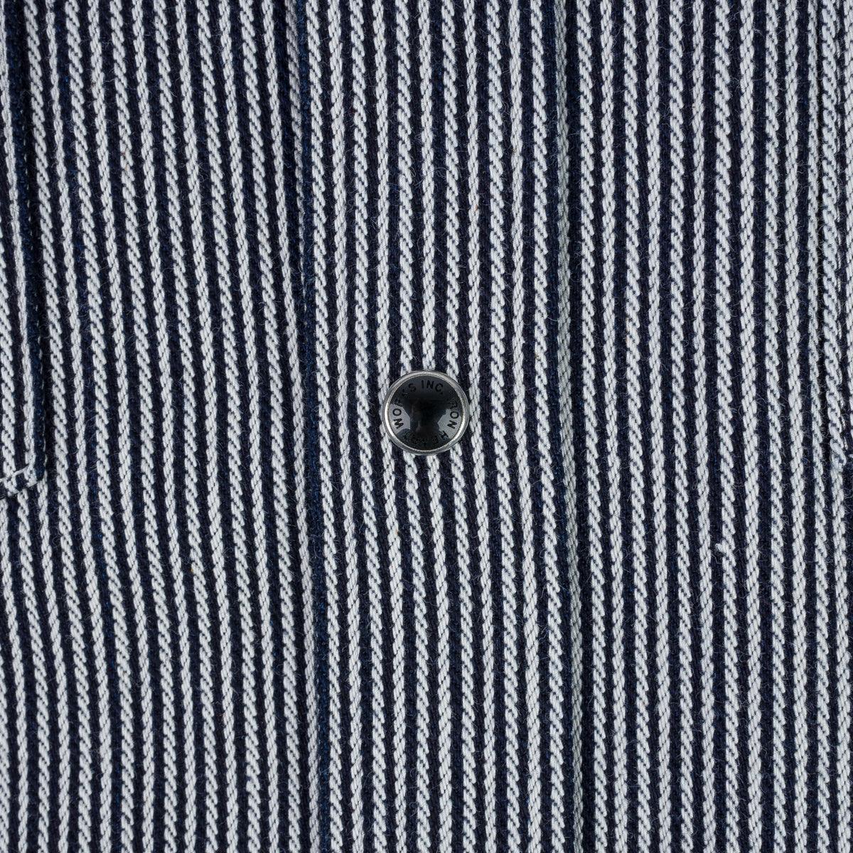 IHSH-365-IND - 8oz Herringbone Hickory Stripe Sawtooth Western Shirt - Indigo - Image 8