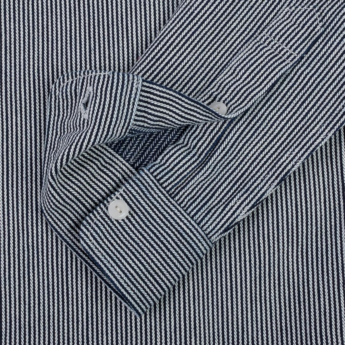 IHSH-366-IND - 8oz Herringbone Hickory Stripe Work Shirt - Indigo - Image 10