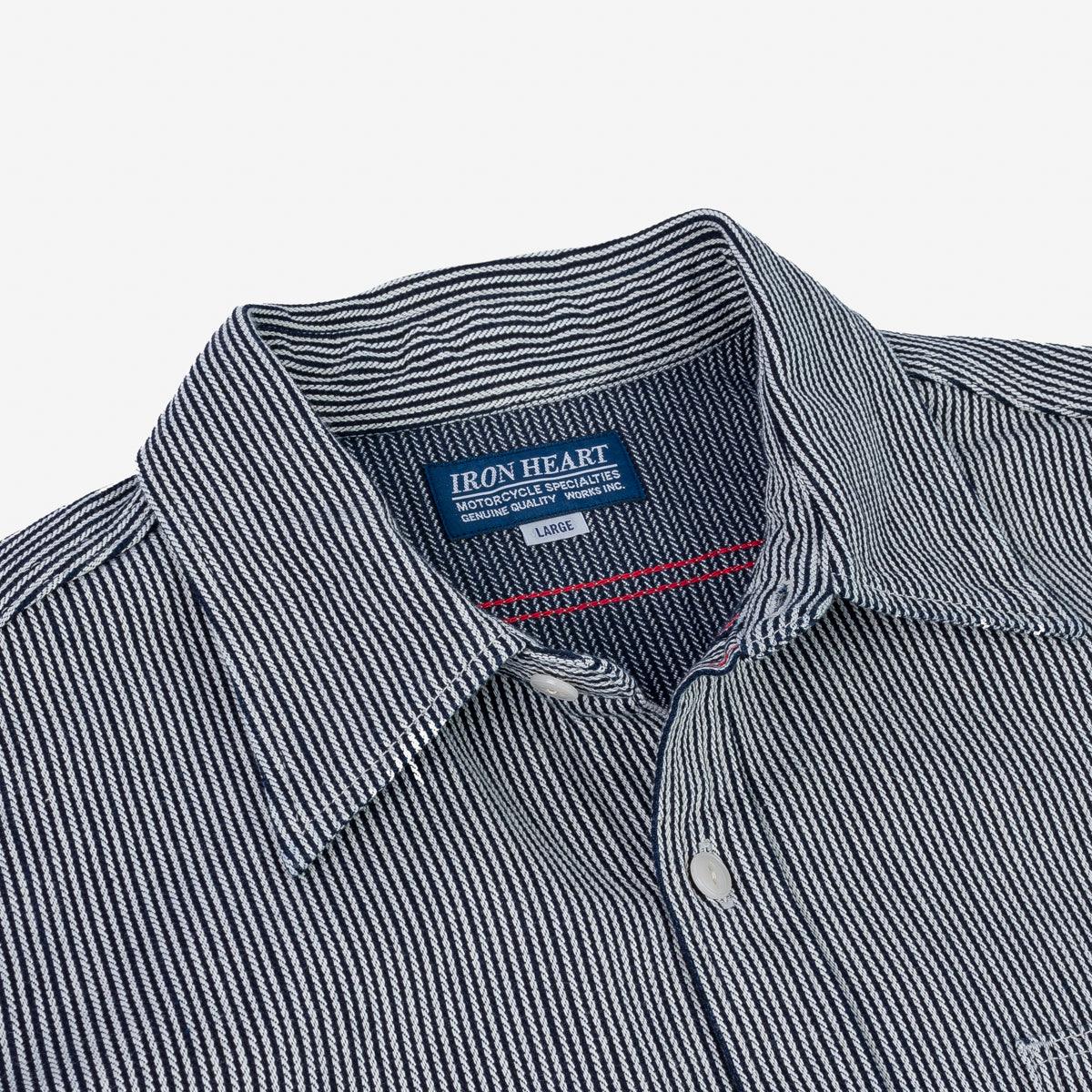 IHSH-366-IND - 8oz Herringbone Hickory Stripe Work Shirt - Indigo - Image 5