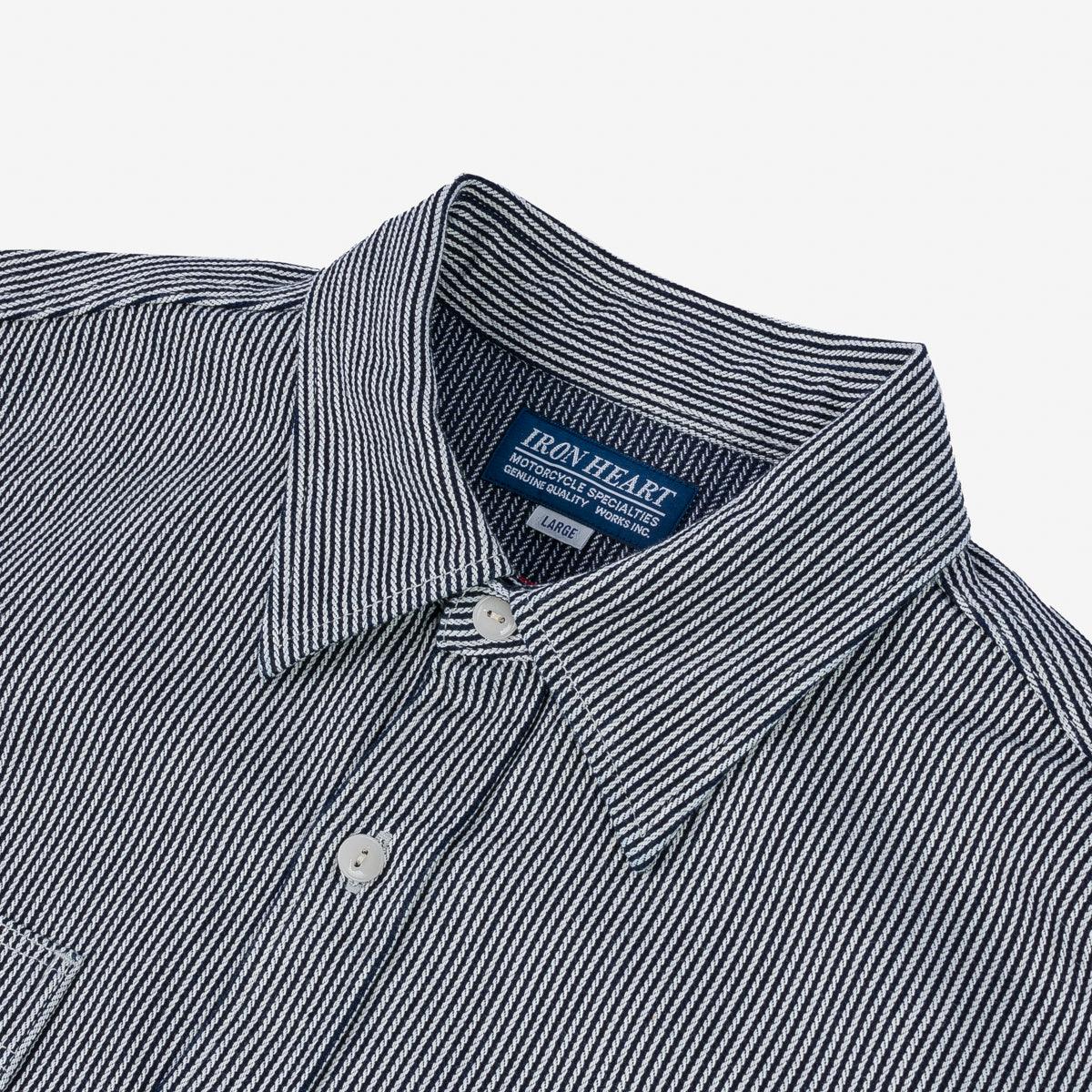 IHSH-366-IND - 8oz Herringbone Hickory Stripe Work Shirt - Indigo - Image 6