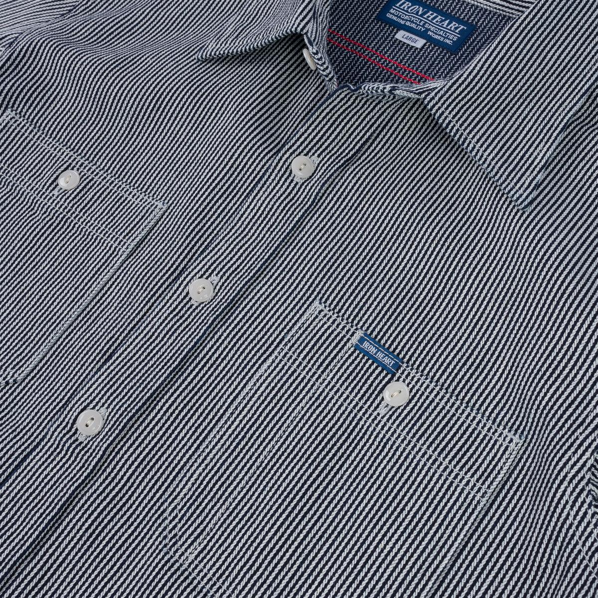 IHSH-366-IND - 8oz Herringbone Hickory Stripe Work Shirt - Indigo - Image 7