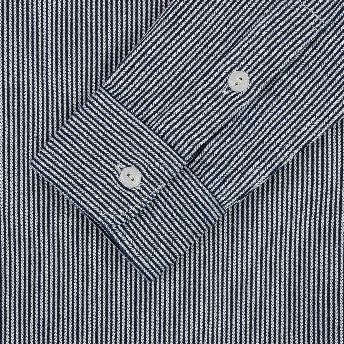 IHSH-366-IND - 8oz Herringbone Hickory Stripe Work Shirt - Indigo - Image 9