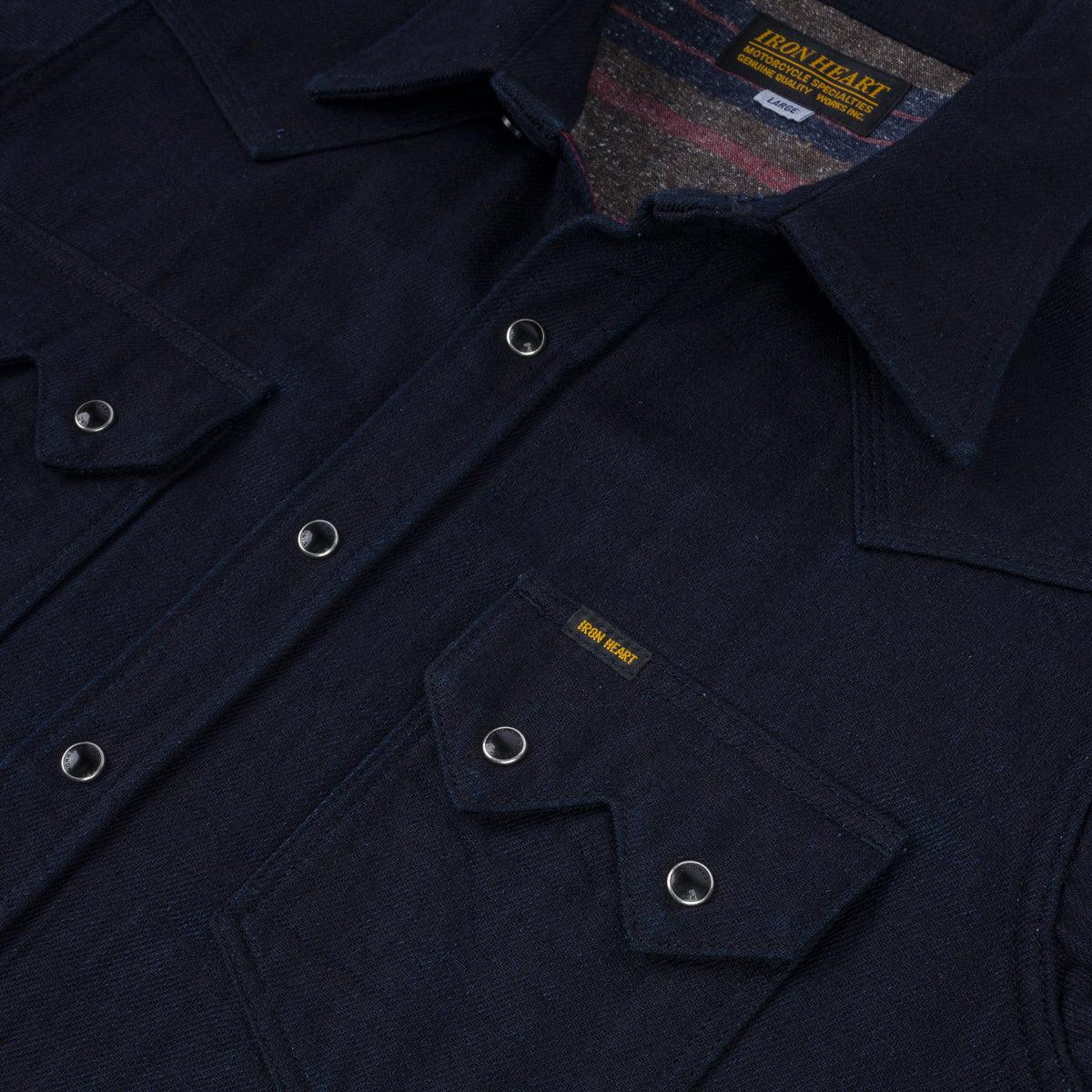 IHSH-368-IND - 14oz Double Cloth Western Shirt - Indigo - Image 10