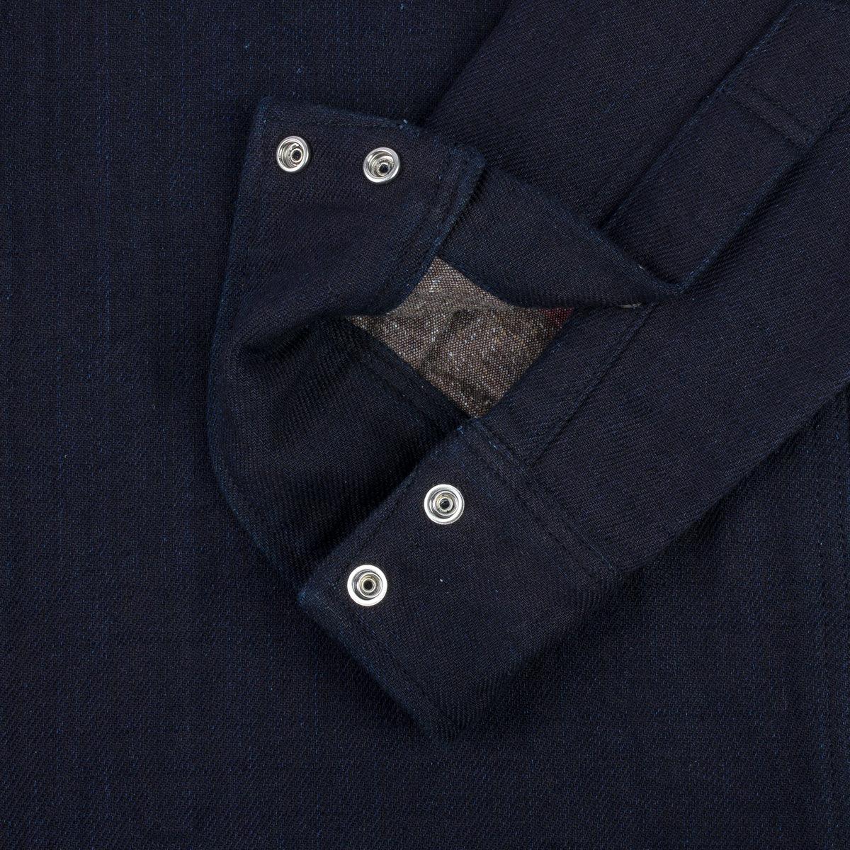 IHSH-368-IND - 14oz Double Cloth Western Shirt - Indigo - Image 12