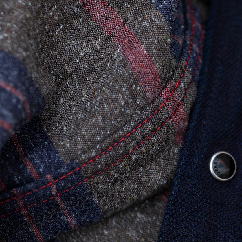 IHSH-368-IND - 14oz Double Cloth Western Shirt - Indigo - Image 4