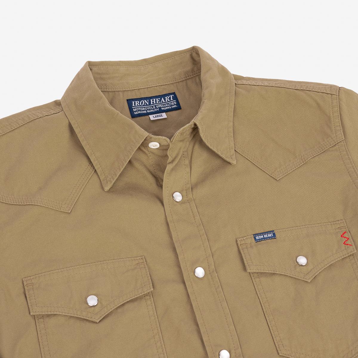 IHSH-394-KHA - 7oz Fatigue Cloth Western Shirt - Khaki - Image 5