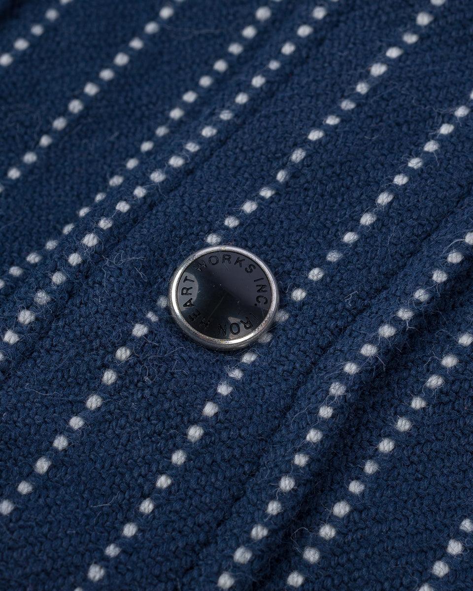 IHSH-401-NAV - Ultra Heavy Flannel Chalk Stripe Western Shirt - Navy - Image 9