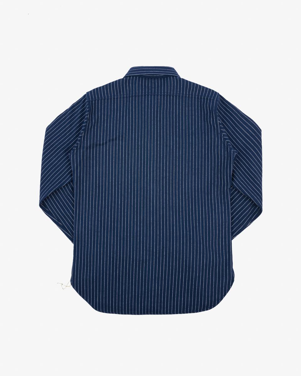 IHSH-402-NAV - Ultra Heavy Flannel Chalk Stripe Work Shirt - Navy - Image 4