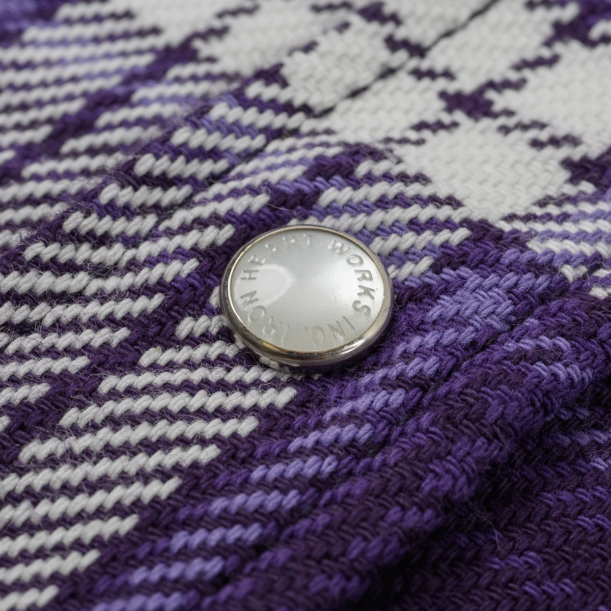 IHSH-439-PUR - 9oz Selvedge Flannel Western Shirt - Purple Check - Image 9