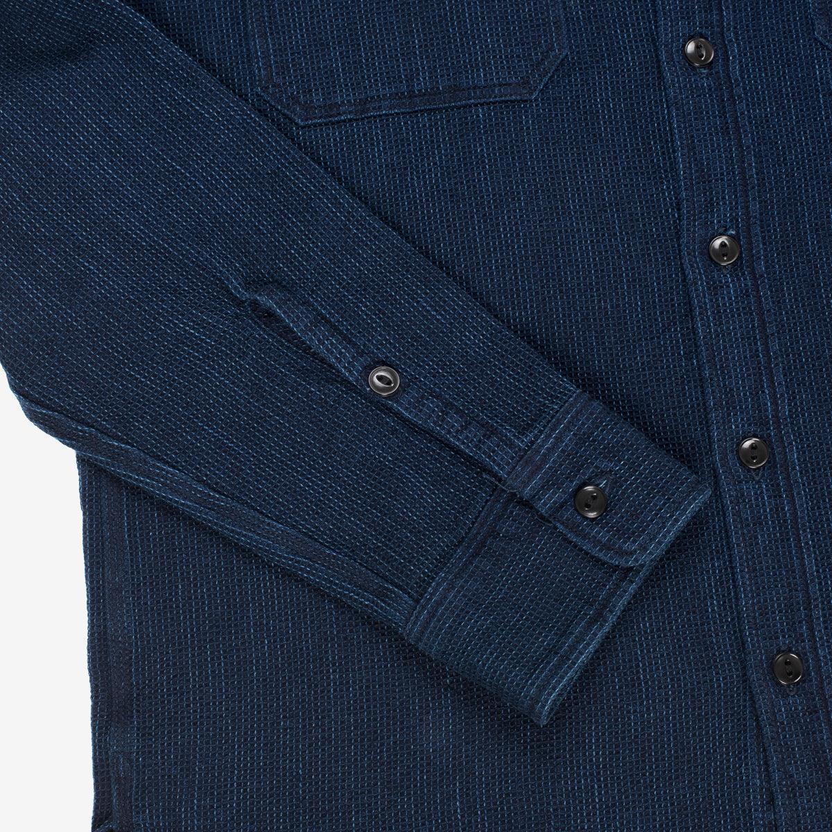 IHSH-96-IND - Waffle Work Shirt - Indigo - Image 7