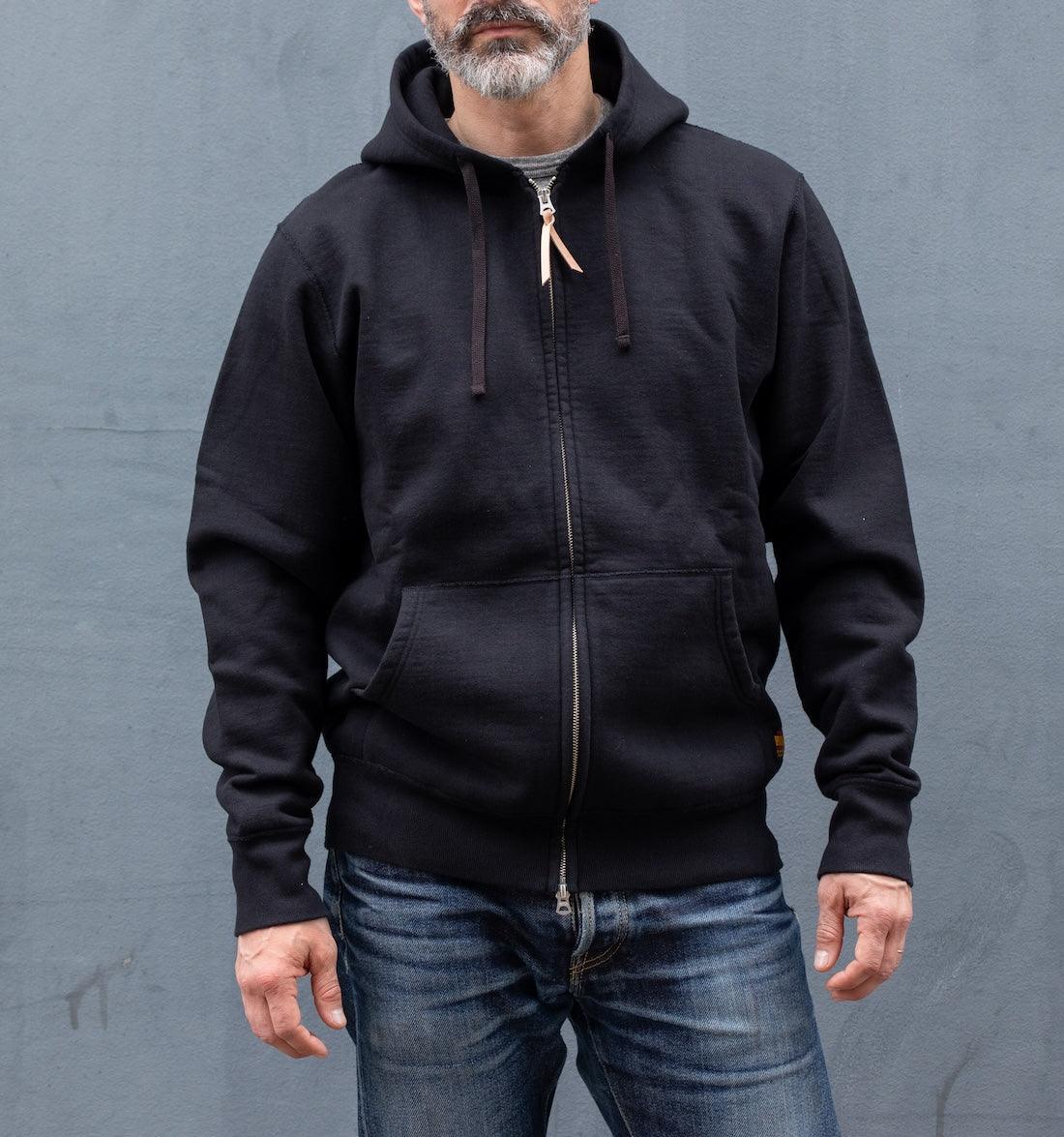 IHSW-10-BLK - 14oz Ultra Heavyweight Cotton Zip Up Hoodie Black - Image 2