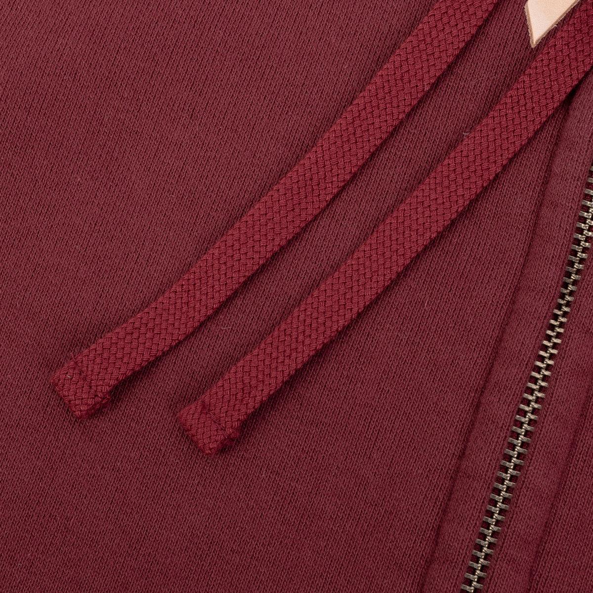 IHSW-10-BUR - 14oz Ultra Heavyweight Loopwheel Cotton Zip Up Hoodie - Burgundy - Image 4