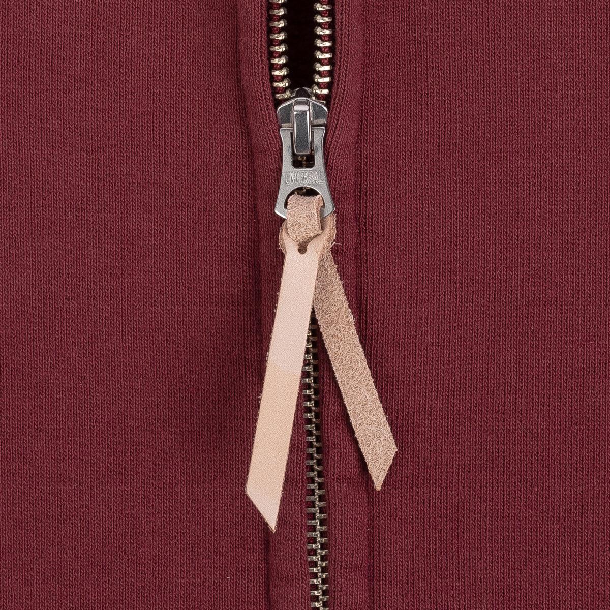 IHSW-10-BUR - 14oz Ultra Heavyweight Loopwheel Cotton Zip Up Hoodie - Burgundy - Image 5