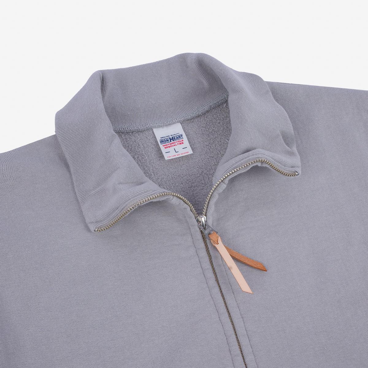 IHSW-11-GRY - 14oz Ultra Heavyweight Loopwheel Cotton Zip Up Sweater - Grey - Image 4