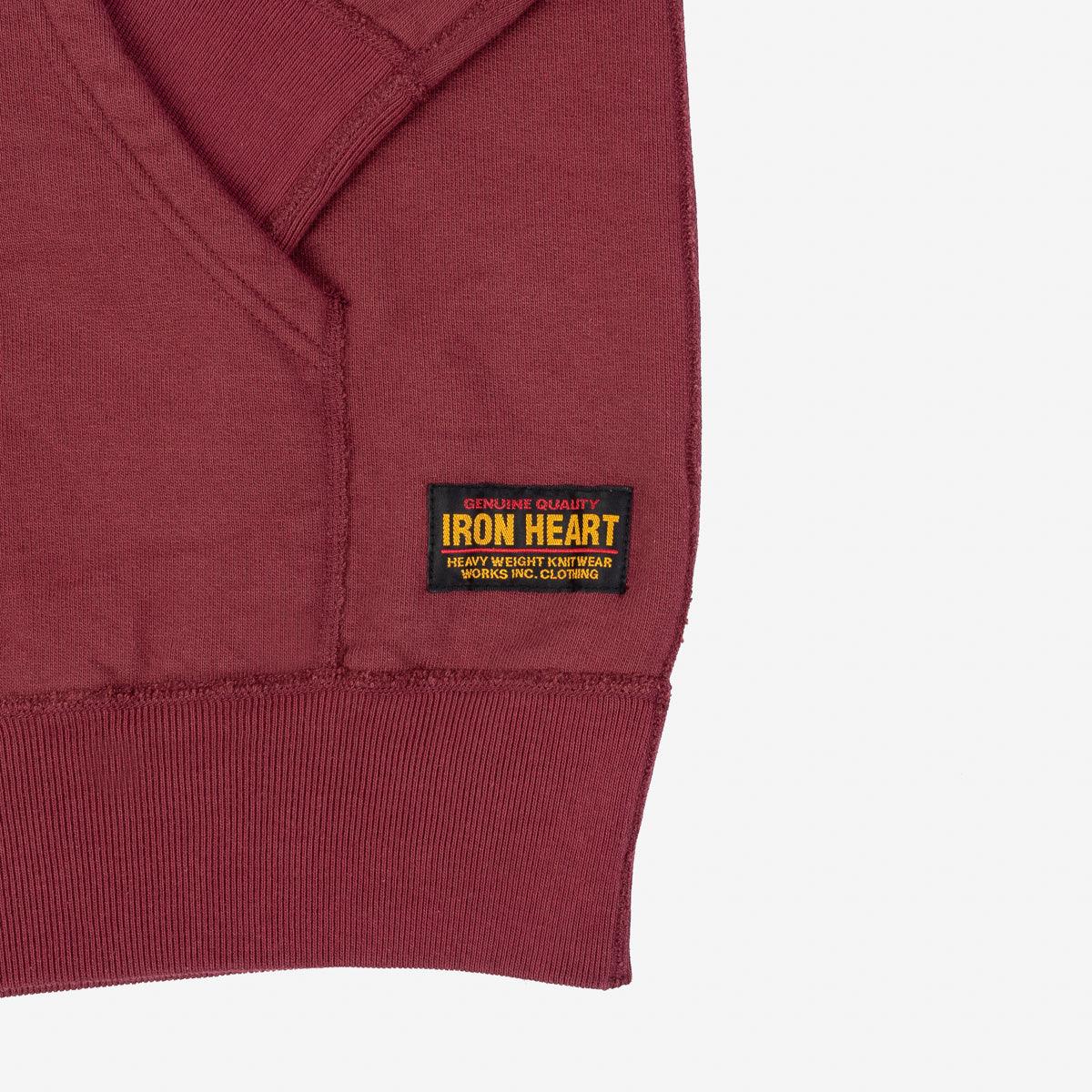 IHSW-49-BUR - 14oz Ultra Heavyweight Loopwheel Cotton Hoodie - Burgundy - Image 6