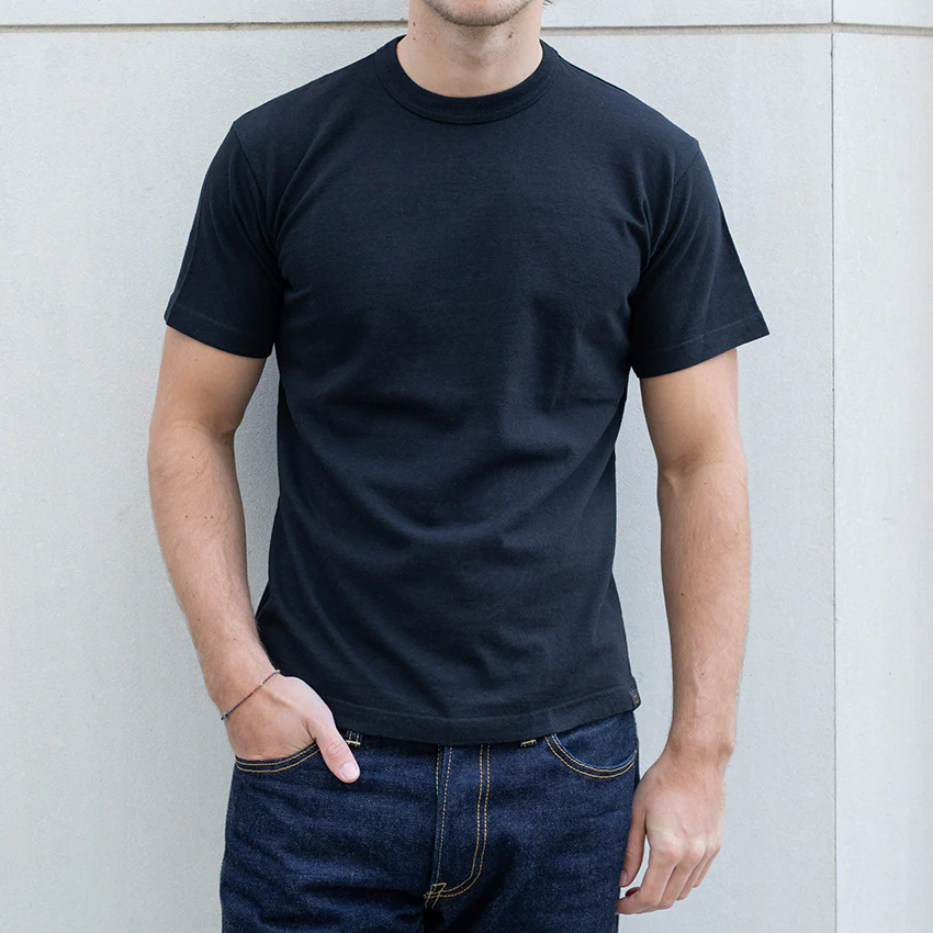 IHT-1610L-BLK - 6.5oz Loopwheel Crew Neck T-Shirt (Long) - Black - Image 2