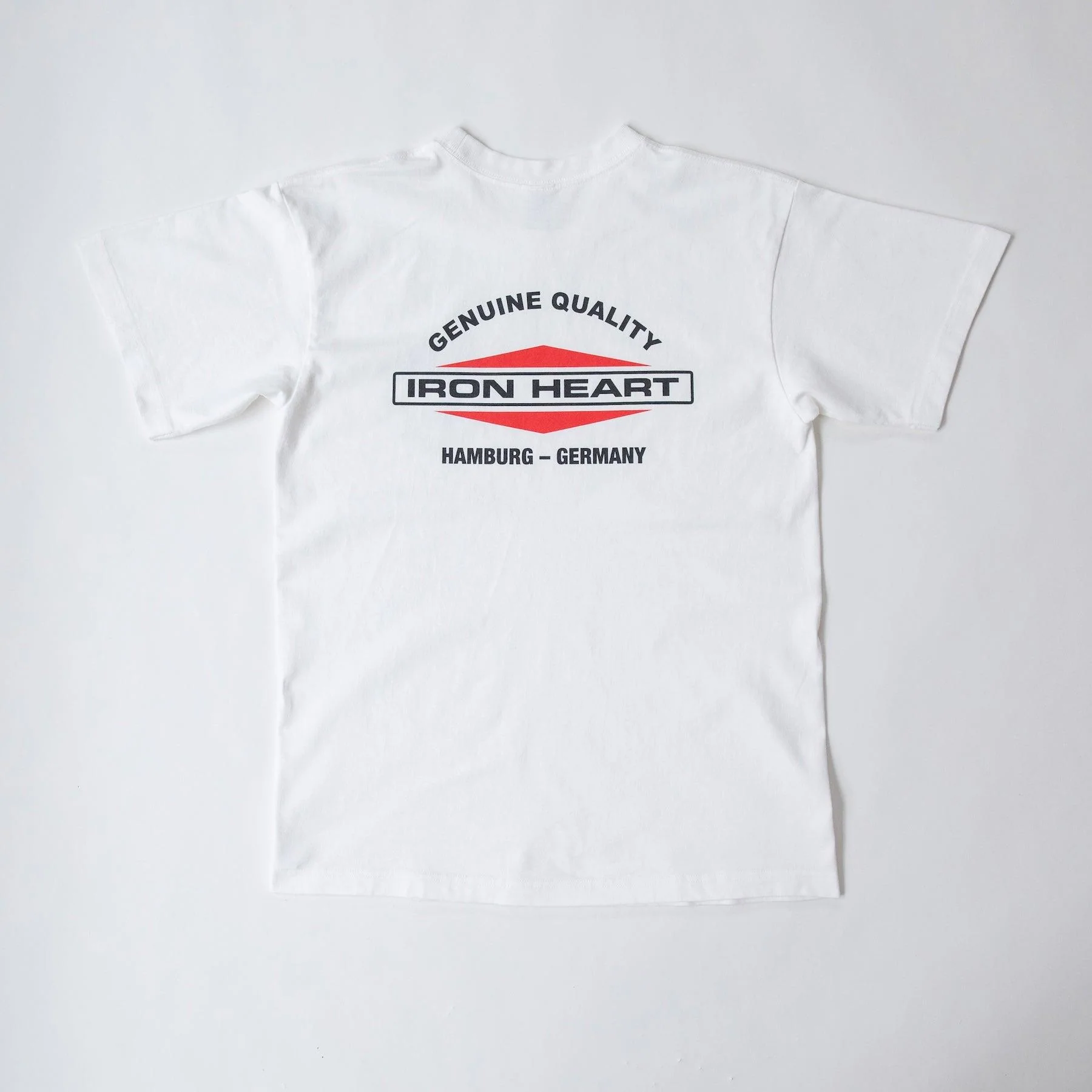 IHT-IHG-6-WHT - Iron Heart Hamburg 7.5oz Loopwheel Crew Neck T-Shirt - White - Image 5
