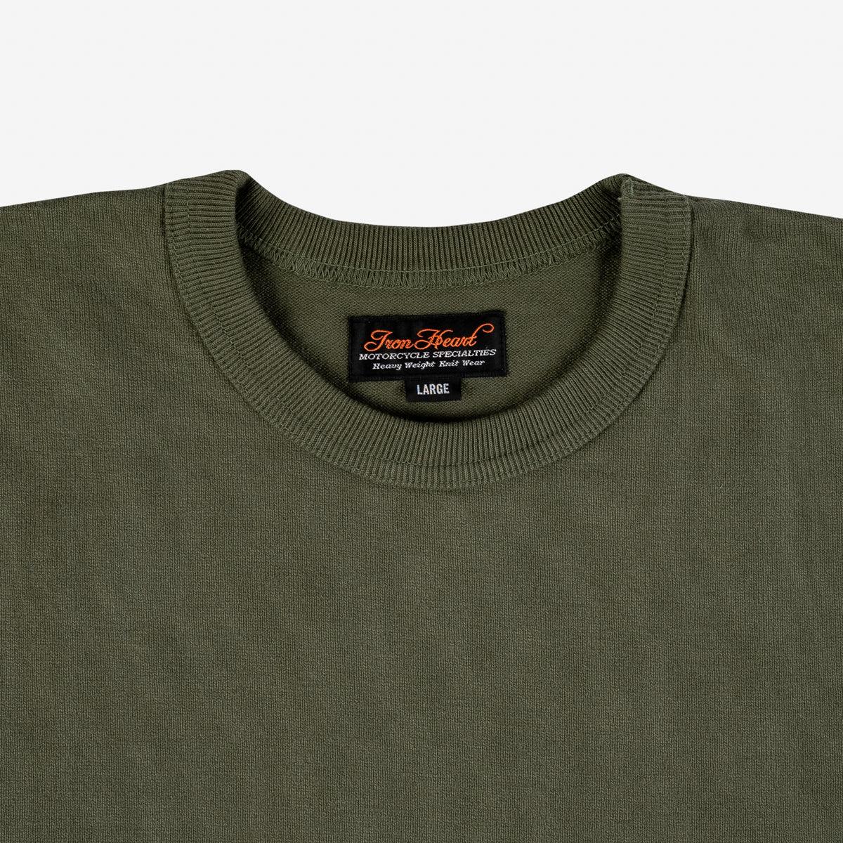 IHTL-1501-OLV - 11oz Cotton Knit Crew Neck Sweater - Olive - Image 3