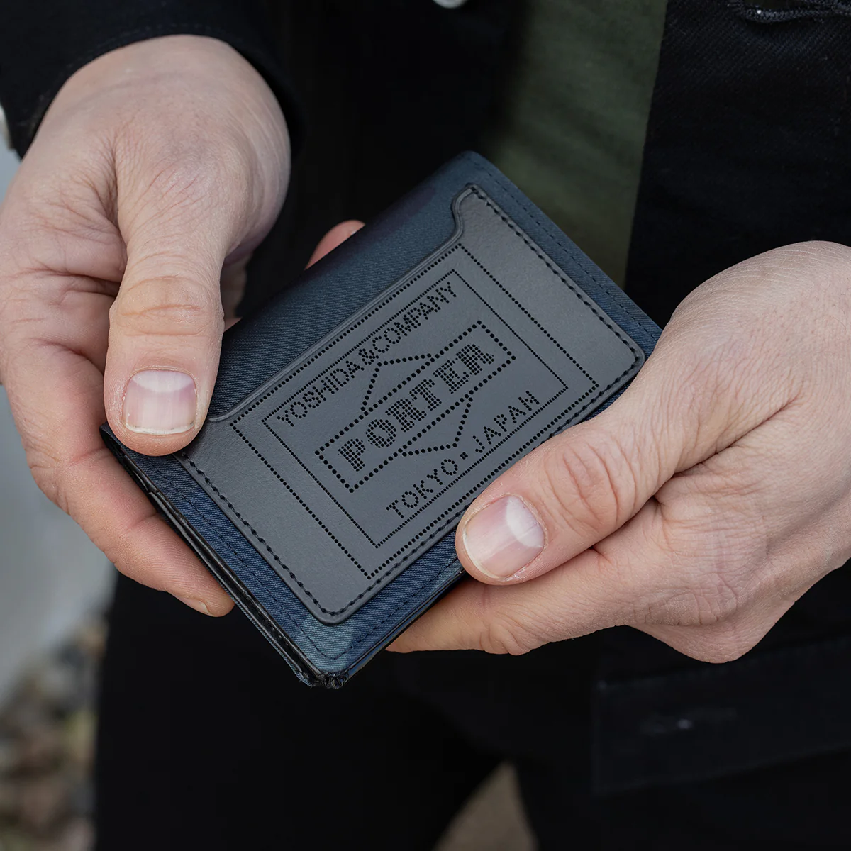 PO-CAMO-CARD-CASE-NAV - Porter-Yoshida & Co. - CAMOUFLAGE WALLET CARD CASE - Navy - Image 3