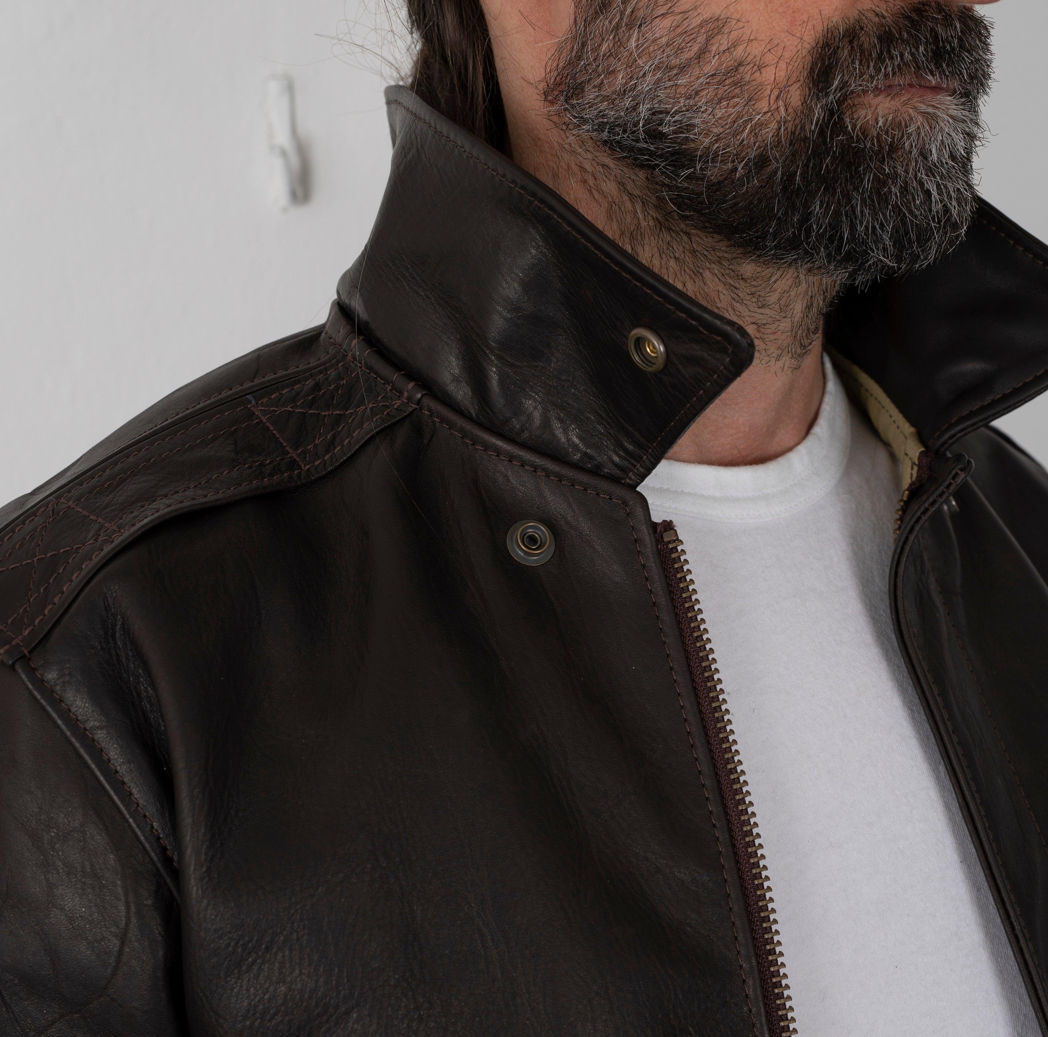 SB-A2-HO-BRN - Simmons Bilt A-2 Blattwerk Horsehide Leather - Brown - Image 7