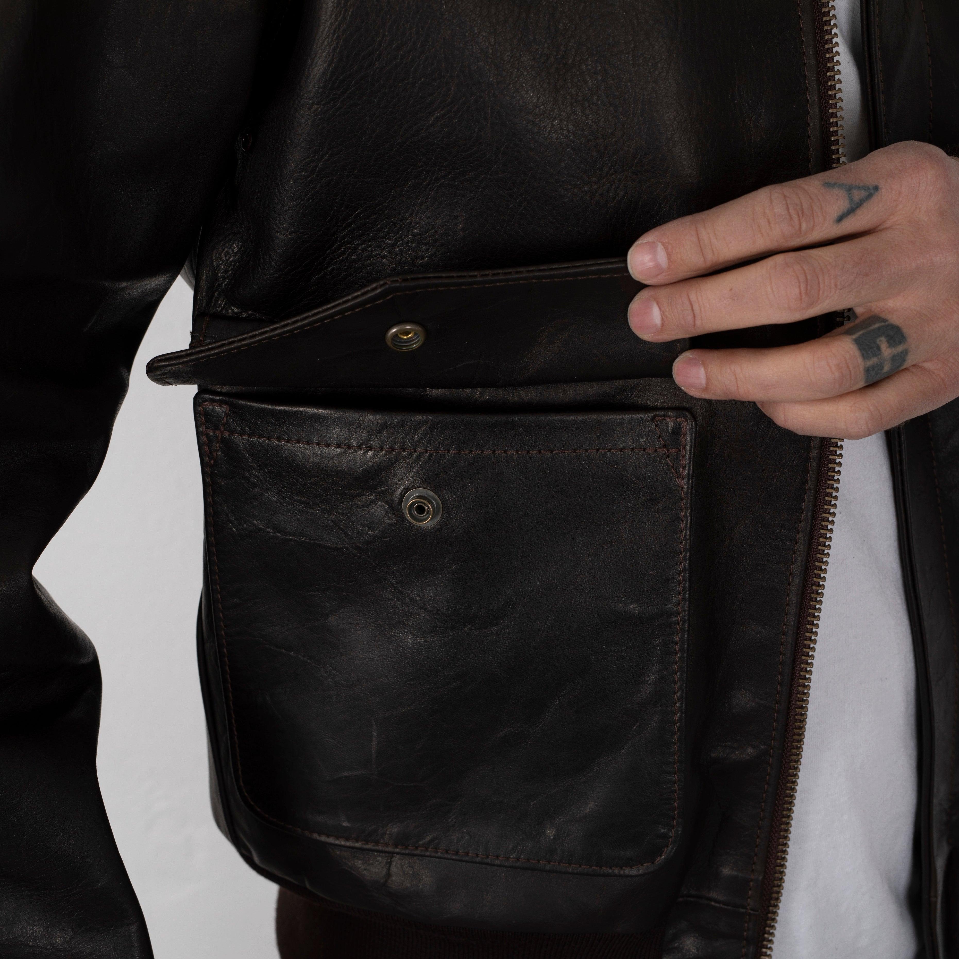 SB-A2-HO-BRN - Simmons Bilt A-2 Blattwerk Horsehide Leather - Brown - Image 9